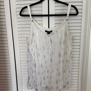 Express Ivory Camisole with Metallic Diamond Pattern